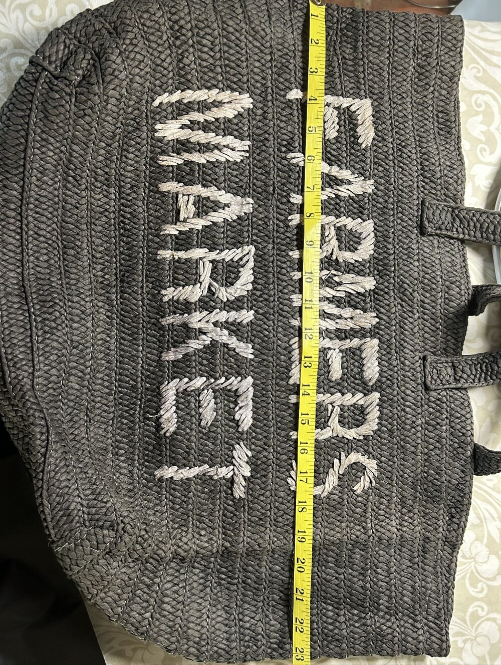 BTB Farmers Market Gray Woven Tote Bag - Picture 2 of 6